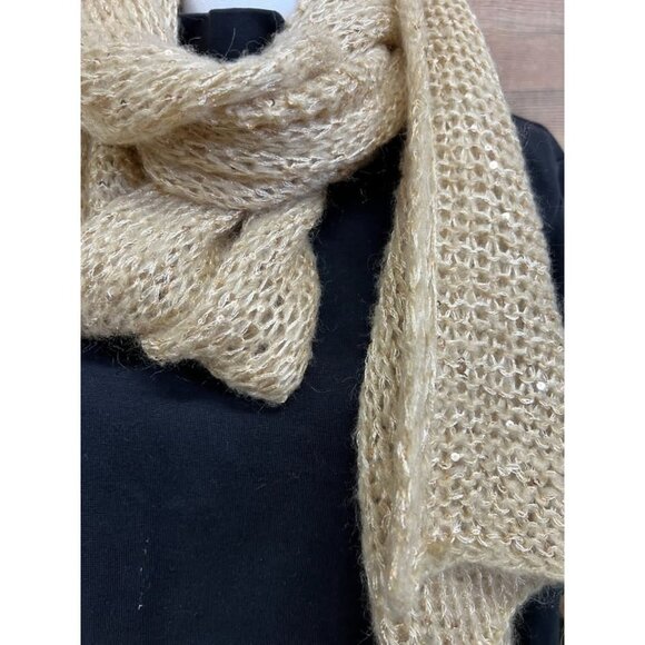 Gold Acrylic Knit Scarf - Picture 4 of 6